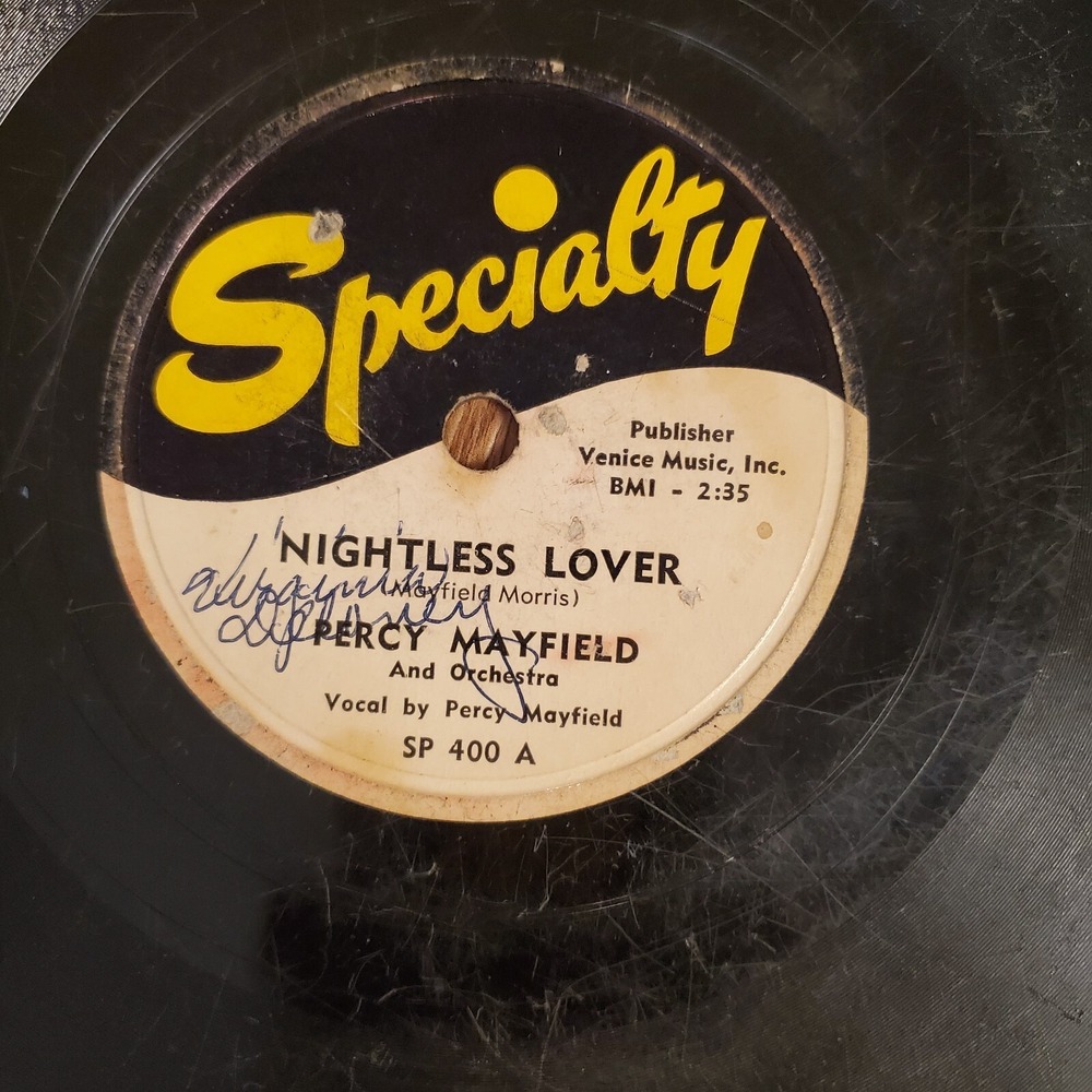 Percy Mayfield – Nightless Lover / What A Fool I Was Specialty 1950 78 10" V/V - Picture 2 of 4
